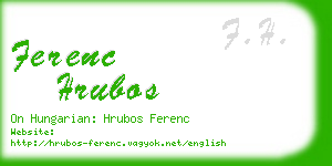 ferenc hrubos business card